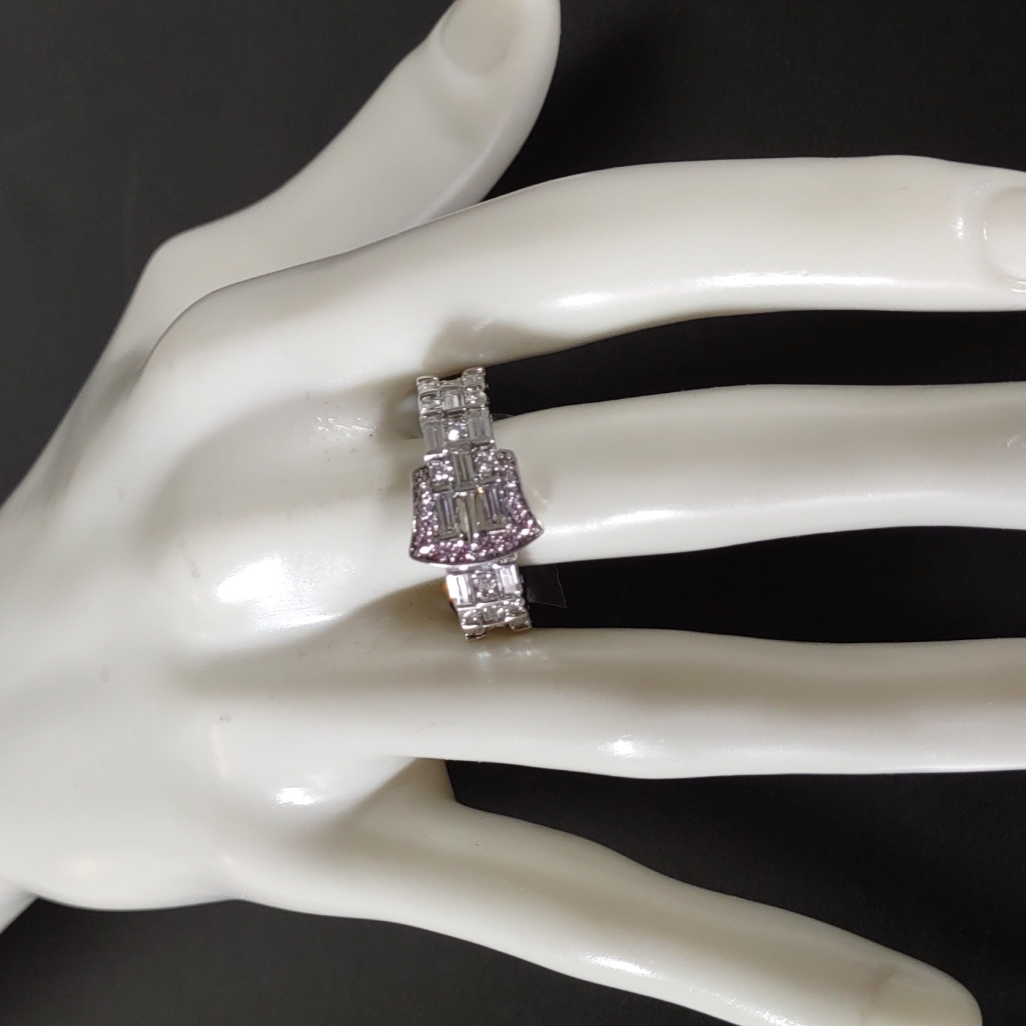 Absolute Cubic Zirconia/Sterling Silver Buckle Ring